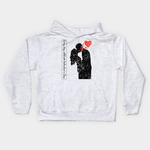 Every Day Celebrate Valentine's Day Kids Hoodie by Just Me Store